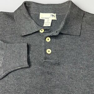 Vintage I Levrieri Polo Sweater Mens Medium Dark Gray 100% Merino Wool Italy